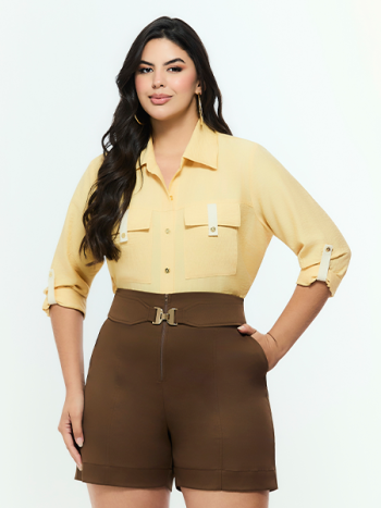 Blusa Camisaria Slub