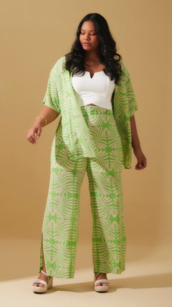 Kimono Maxi Fenda Green Sea